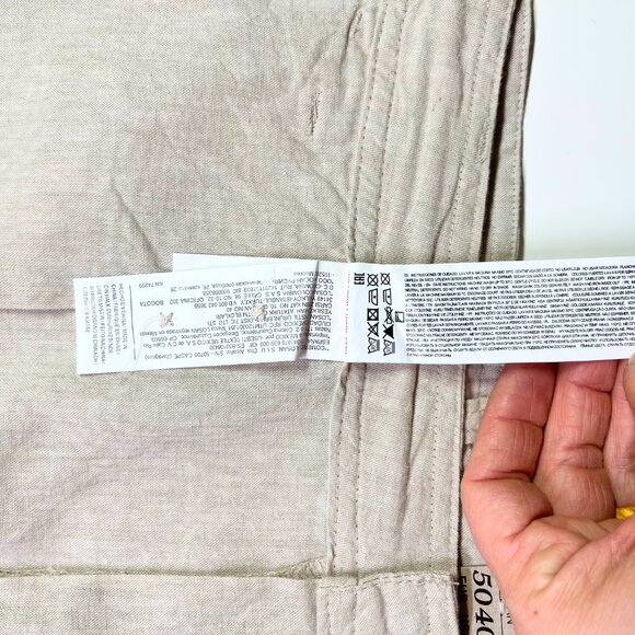 NWT Losan Spain Men's Size 40 Beige Cotton Linen Shorts - Picture 7 of 9